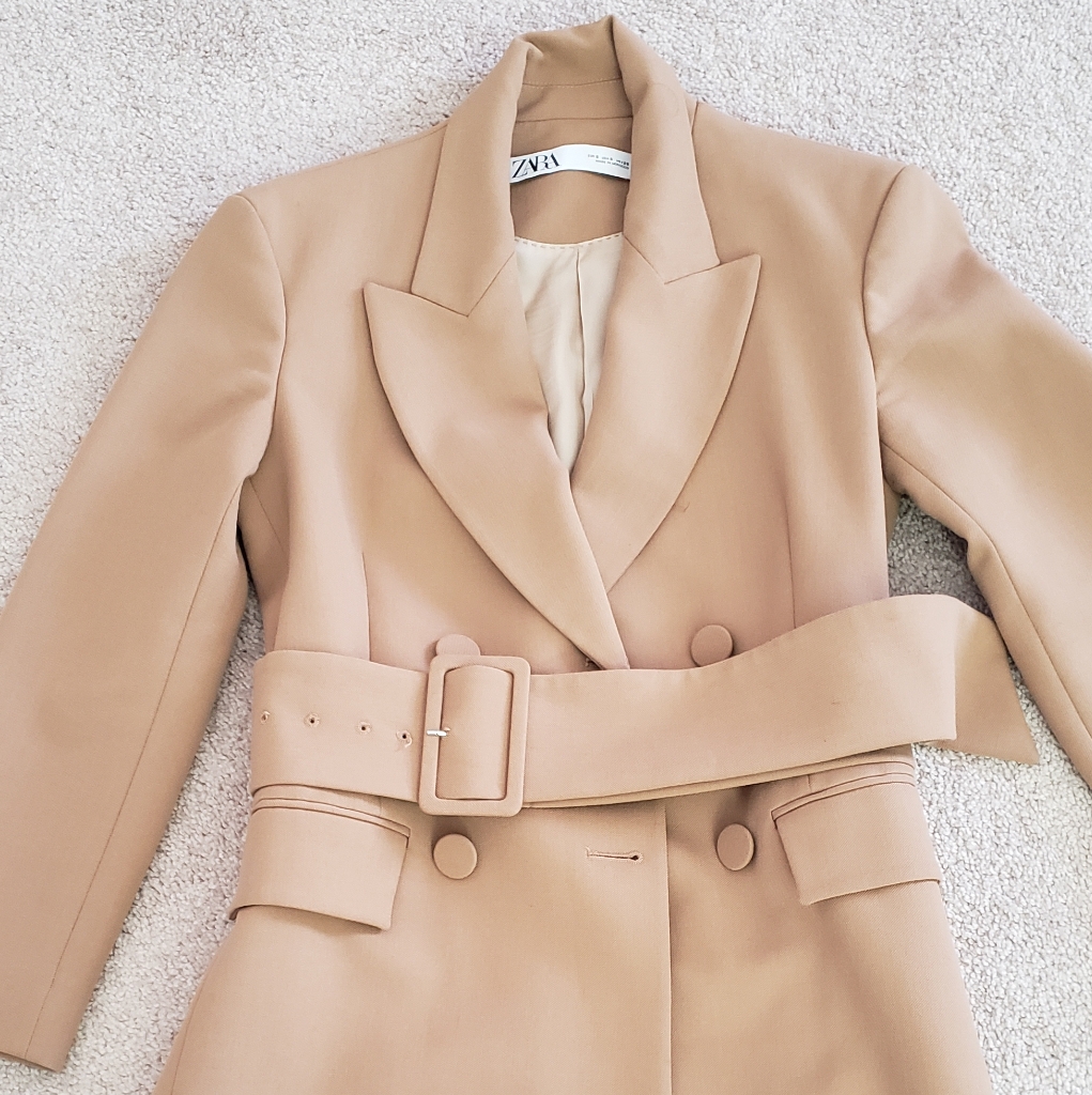 Small Zara Tan Blazer With Belt